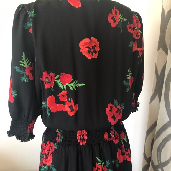 Express Flowery Maxi Dress, black/red flowers. - Picture 3 of 5